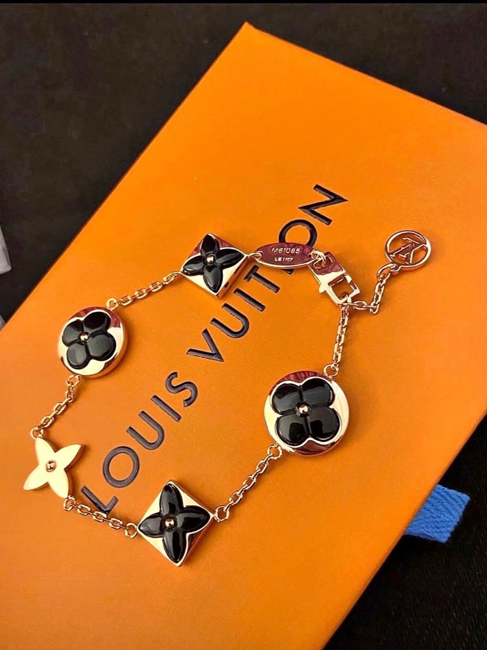 Designer Inspired Lulu Blooming Supple Bracelet Gold & Black